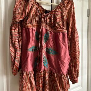 Custo Barcelona Multicolor Striped Top Silk